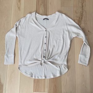 Abercrombie & Fitch Cozy Tie-Front Button-Down